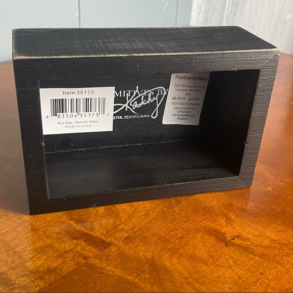 ⏳ LAST ONE! Primitives By Kathy Black & White Box Sign I Love You Rain or Shine - Picture 6 of 8